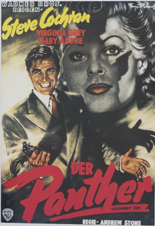 The demonic protaganist features in this German poster for Highway 301 